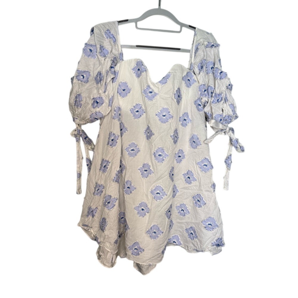 Caroline Constas Gabriella white floral print off the shoulders mini dress